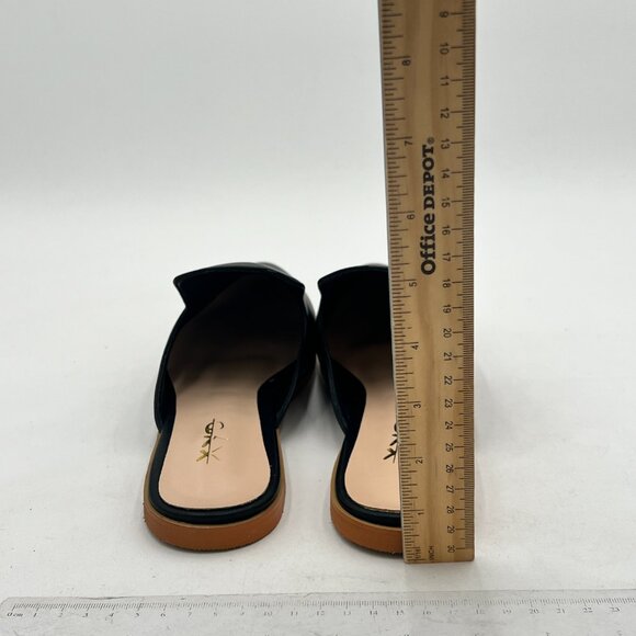 XYD Black Versatile Slip On Mules Loafers Pointed Toe Indoor Flats Slide Slipper - Picture 5 of 8